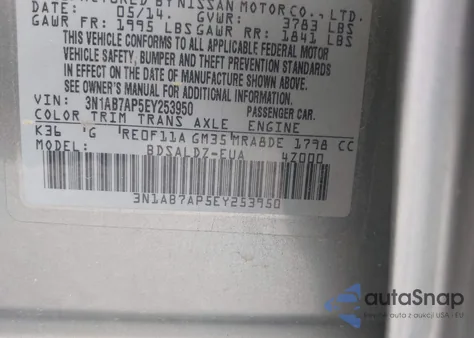 2014 Nissan Sentra Sv from USA, damaged, VIN 3N1AB7AP5EY253950